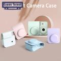 Camera Storage Bag Stylish Faux Leather Camera Bag Protection Case for Fuji Polaroid Mini12 Vertical Camera Case. 