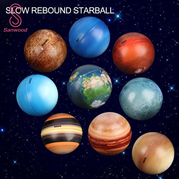 Soft Planet Ball Toy 9pcs Solar System Planet Ball Toy Set for Kids Adults Educational Stress Relief Slow Rebound Sponge Squeeze Fidget Balls Southeast Asian Gift