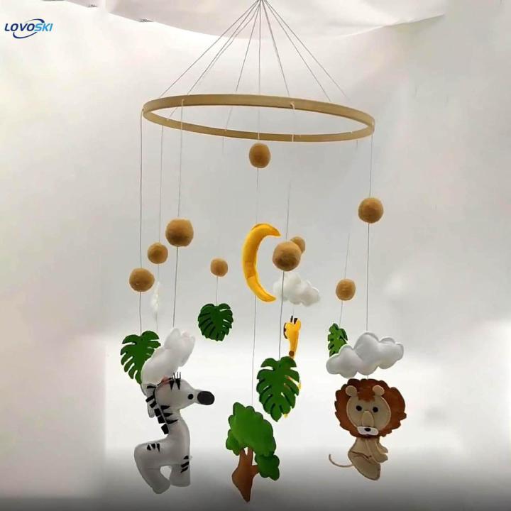 Baby Mobile for Crib Felt Toy for Ceiling Hanging Girls and Boys Zebra Lion