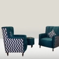 2 Modern Sofa Chair ZIG ZAG Designe TWO Seater C Green Colour With 2 cousion free {Special Offer available}. 