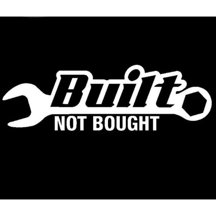 1Pc 20.4x6.4cm Built Not Bought Car Sticker Decal JDM Racing Drift  Black/Sliver