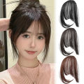 Hair Extensions Ultra Thin 3D Air Clip in Bangs Hairpiece with Nice Net Natural Flat Neat Bangs for Women. 