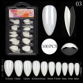 100pcs Almond Shape Nails, With Nail Glue For Girls, Artificial Nails, Beautiful Fancy Nails Fake Nails With Nail Glue, Acrylic Nails Nails Kit 100pcs Set Transparent & Natural Falsee Nail. 