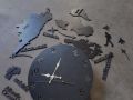 World Map Wall Clocks Modern Design 3D Digital Hanging Clock. 