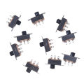 【FOOT SOFA】Mecola 10 Pcs 2 Position DPDT 2P2T Panel Mount Vertical Slide Switch 6 Pin 0.5A 50V DC. 