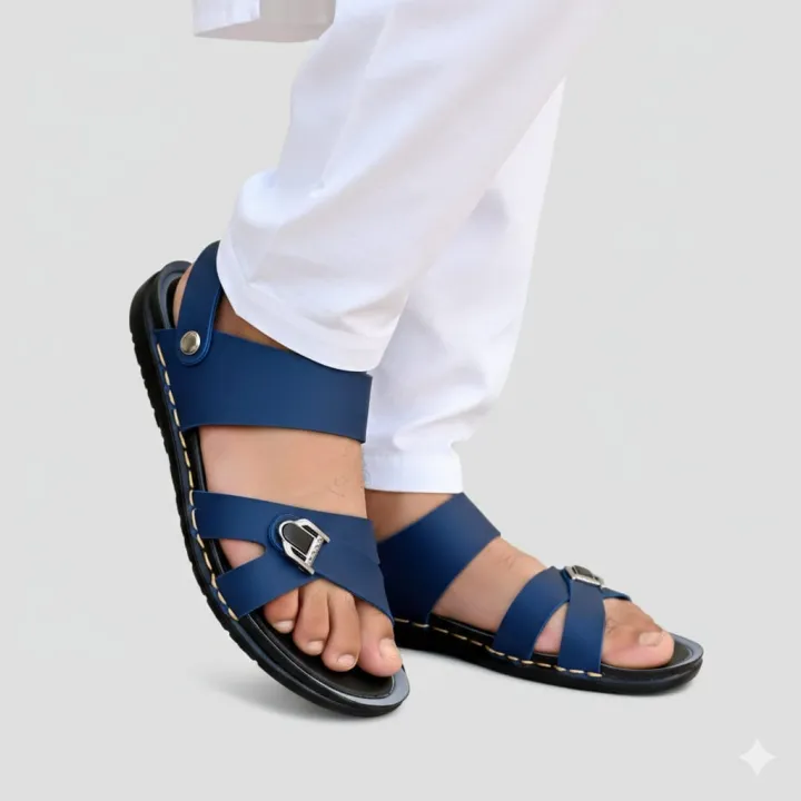 Men’s Premium Blue Comfort Sandals | Daraz.pk