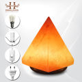 Crystal Rock Himalayan Salt Lamp Pyramid Shape with Wooden Base & 15-Watt Bulb, UL-Approved Switch/Dimmer Cord Wire for Office and Home Decor with Health Benefits. 