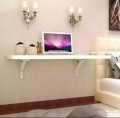Foldable Wooden Wall Mount Laptop Table/Computer Table/Dvd Player Table Rack With White Foldable Brackets/Smart Office Table. 