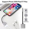 4 in 1 iPhone Dual Ports Gaming Converter Splitter Adapter Headphone Jack Cable Connector Compatible for iPhone 7/ 7 Plus 8/ 8 Plus / X. 