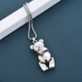 New Necklace With Movable Limb Cartoon Cute Couple Bear Necklace Female Teddy Bear Pendant Necklace. 
