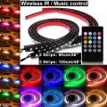 4pcs Multi-Color RGB 252 LED 5050 SMD Strip Under Car Tube Underglow Underbody System Waterproof Neon Light Kit 120X90cm. 