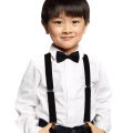 Imported Made Adjustable Suspenders Gallus With Bow Tie For Kids Stretchable Elastic Random Colors-Kids Fashion Accessories. 