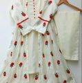 Stylish Collection Stitched Embroidered Flower Gown 3Pc Dress - Perfect For Trending Women And Girls. 