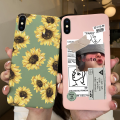 iPhone X XR XS Max Case Fashion Cartoon Girl Daisy Flower Cute Black Soft Phone Back Cover For iPhoneX Xr Xs Funda Capa. 