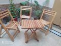 KGF Wood Chair Folding Set of 4 & table Portable wooden kitchen dinning wood. 
