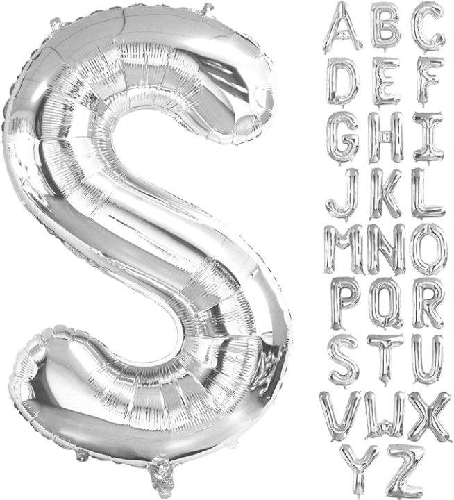 16-Inch Alphabet Foil Balloons – A to Z Letters | Gold & Silver ...