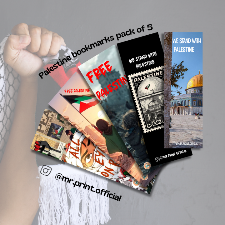 Palestine Bookmarks Pack of 5 - Support Palestine with Unique Designs by Mr. Print