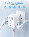 LENCEN US to UK Plug Adapter, Foldable Type G Travel Outlet Adapter with 4 USB Charger(2 USB C), Power Adaptor for USA to Ireland Scotland Dubai Hong Kong England British Kenya London. 