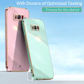 LECOMES for Samsung Galaxy S8 Back Cover Luxury 6D Plating Frame Shiny Bling Case Full Camera Protection Soft Silicone Square Bumper Mobile Phone Cases. 