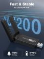 Wifi dongle, ElecMoga 1200Mbps USB WI-FI Adapter Dual Band 5.8GHz / 2.4Ghz Mini Wireless Network Support PC Desktop Laptop Tablet, Compatible with Windows XP/Vista/7/8/10 Maç OS X 10. 