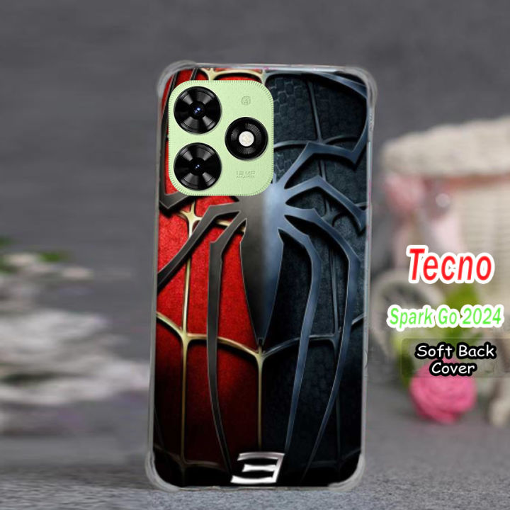 Tecno Spark Go 2024 Pouch Cover  - Spider Man Soft Back Cover Case For Tecno Spark Go 2024
