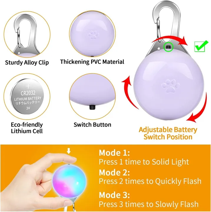 morpilot%20Dog%20Cat%20Collar%20Light,%206PCS%20Colorful%20Clip-On%20Dog%20Lights%20for%20Collars%20Waterproof%20Safety%20Pet%20Light%20for%20Night%20Walking%20with%203%20Flashing%20Modes%20-%20Image%204