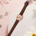 LUCKYFOX Casual Polygon Pointer Quartz Watch Retro Fashion Analog PU Leather Wrist Watch For Women Girls. 