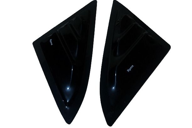 Pack of 2 Honda Civic X Side Quarter Glass Cover Black Decoration Pice