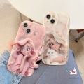 Fantasy Pretty Puss Doodle Case Compatible For IPhone 11 XR X 14 13 12 Pro Max 7 6 8 6s Plus XS Max SE 2020 Cartoon Princess 3D Wavy Curved Edge Shockproof Soft Cover. 