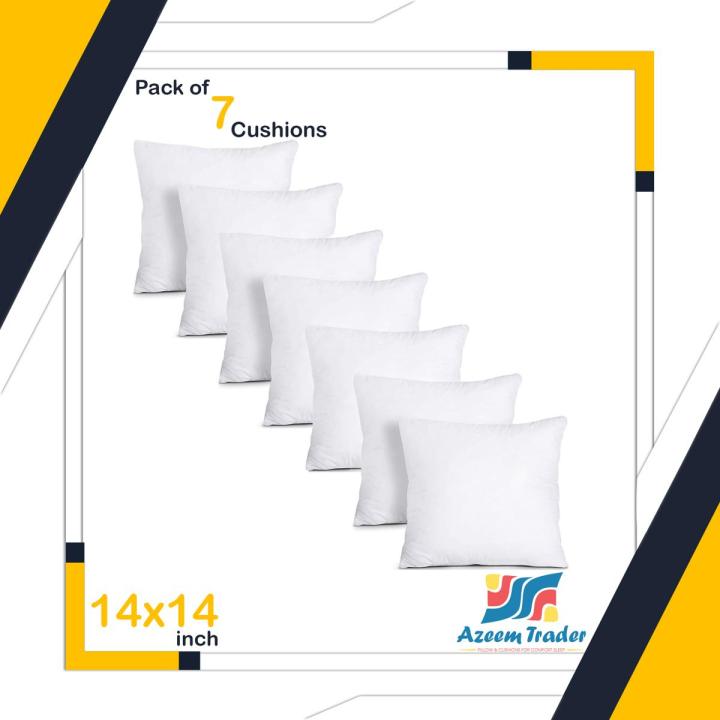 Sofa Cushion Set Of 7 Pcs Filling Imported Ball Fiber Polyester Size 14 x 14