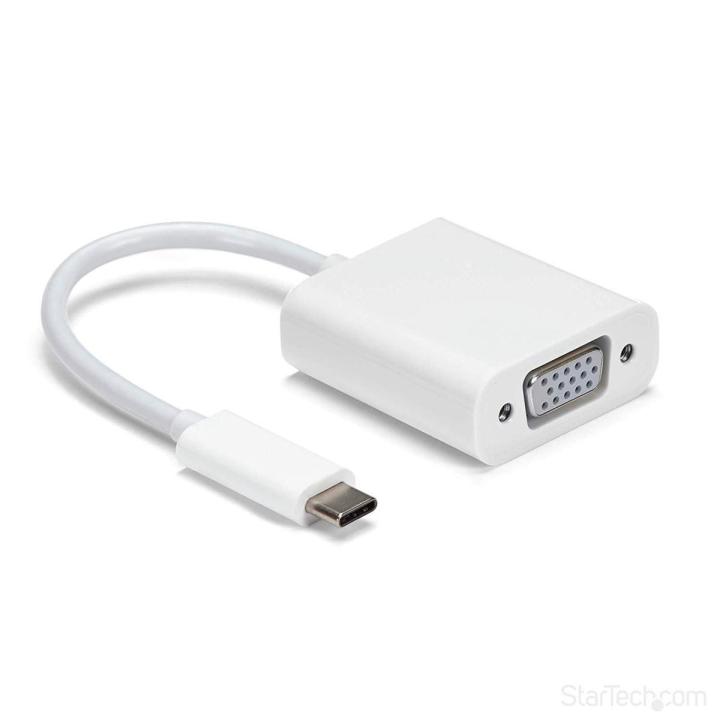 HAMLET CABLE AND VIDEO ADAPTER 0.13M USB C VGA for Mac-Book Pro 2018-17, i_Pad /Air 2018 WHITE