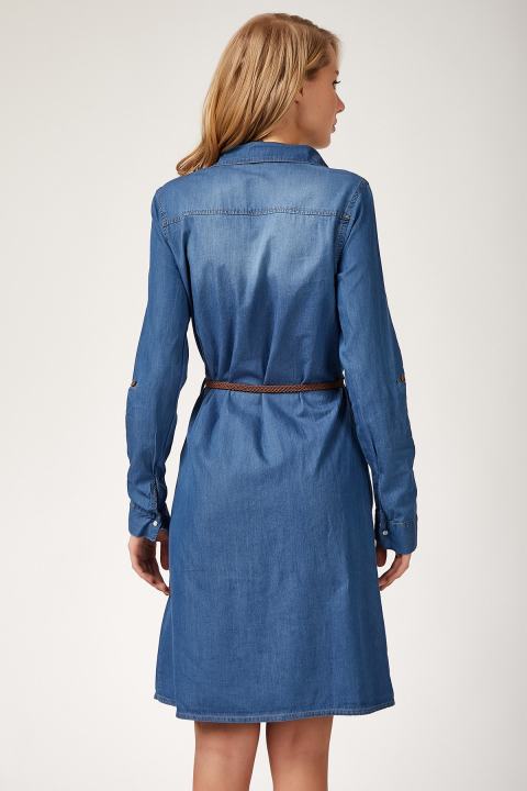 Happiness%20Ist.%20Women's%20Medium%20Blue%20Belt%20Denim%20Dress%20CX00004%20-%20Image%203