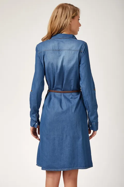 Happiness%20Ist.%20Women's%20Medium%20Blue%20Belt%20Denim%20Dress%20CX00004%20-%20Image%203