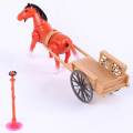 Robot Horse Toy Electronic Pony Pet Pulling Carriage Around Running Walking Electric Horse Toys For Kid Gifts Color Random. 