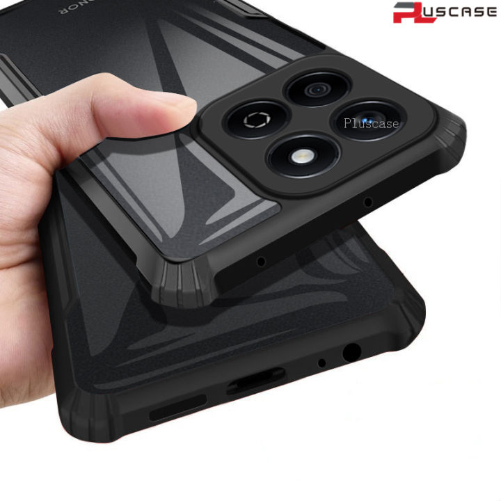 PlusCase for Honor X7c 4G / 200 Smart 5G Case Air Cushion Hard Clear Shockproof Back Cover