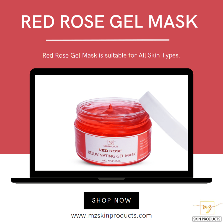 Gel Mask | Red Rose Rejuvenating Gel Mask | Deep Cleaning |  Soothing Gel | 150g | MZ SKINCARE