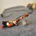 【Aesth Diary Store】8SEASONS Handmade Beads Necklace Girl Owl Necklace Jewelry 100*2.2cm, 1 Piece. 
