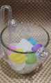 Glass Ice Bucket with Transparent Plastic Tong. 