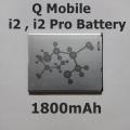Q i2 , I2 Pro Mobile Battery Replacement with 1800mAh Capacity_Black. 
