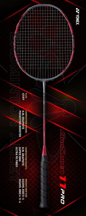 Yonex arcsaber 11pro badminton racket 30 lbs With gut and grip