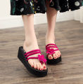 【FOOT SOFA】 Fashion Women Slippers Summer Outdoor Light Weight Cool Shoes Ladies Flat Flip-flop Black Non-slip Basic Home Sandals. 