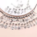 50PCS European Vintage Silver Designer Charms For Women's Pandora Style Necklace Bracelet DIY Jewelry Making Supplies Pendant. 