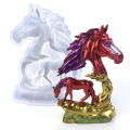 Epoxy Resin Horse Sculpture Mold Handcraft Silicone Hollow Out Horse Ornaments Mould Handmade Realistic Horse Shapes Silicone Mold for Diy Handcrafts Home Decorating Tool Horse Sculptures Making. 