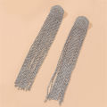 Long Full Rhinestone Tassel Earrings Alloy Shiny Women Dangle Earrings Jewelry Accessories. 