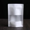 50 Pcs white matte Stand Up Bag with Frosted Window Zip Lock Grip Seal Tear Notch Doypack Food Coffee Packaging Pouches. 