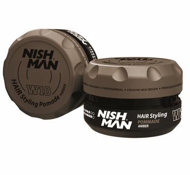 Nish man W10 Medium Hold High Shine Water Based Styling Pomade - Amber (100ml/3.4oz)