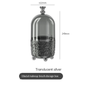 Makeup Brush Holder with Lid 360 Rotating Clear Dustproof Make Up Brushes Container -D Easy to Use. 
