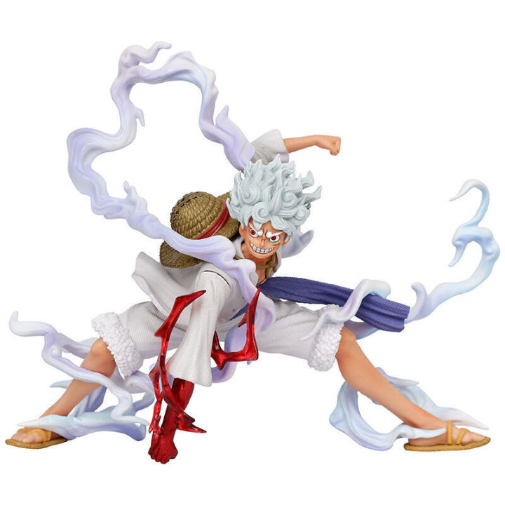 Pirate King Sun God Nika, 5th Road Flying Squat Pose, 2nd level Fruit Awakening, White Hair Anime Handicraft