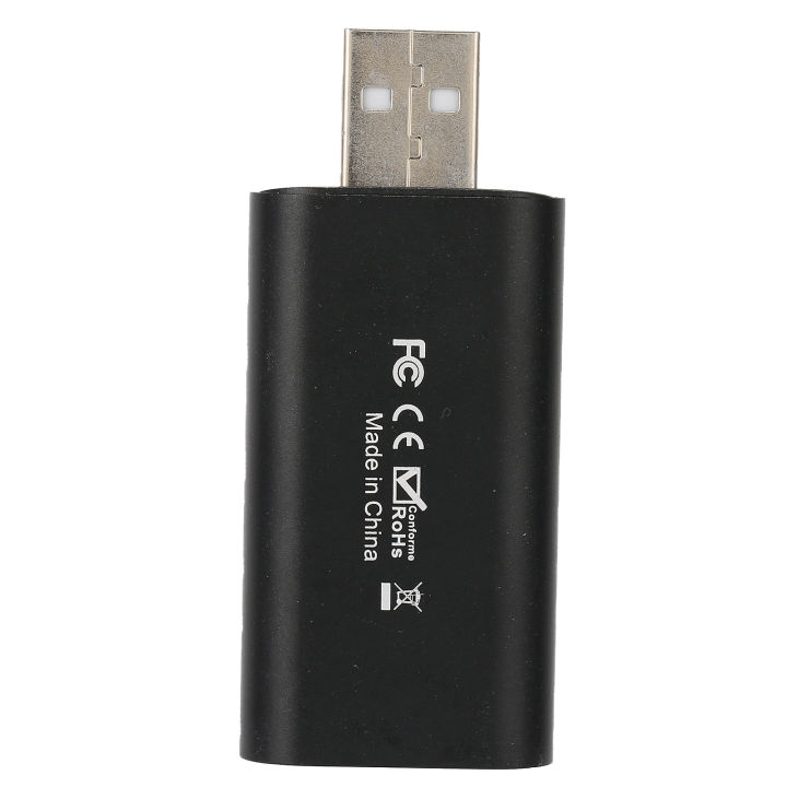 Video Capture HighDefinition Multimedia Interface USB2.0 Video Record Card for OBS VLC Amcap(Black )