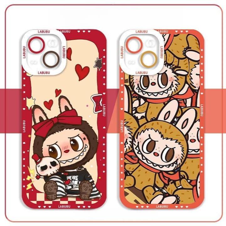 cover For Infinix Hot 40 40i Smart 8 7 4 5 6 Plus Tecno Spark 20 GO 2024 20C Pova 2 3 4 Pro Pop 8 5 LTE Cellphone Case POP MART Labubu Soft TPU Fashion Cute INS Full Protection Couple Anti-Knock Korean 3D Anti-falling Lens Protection